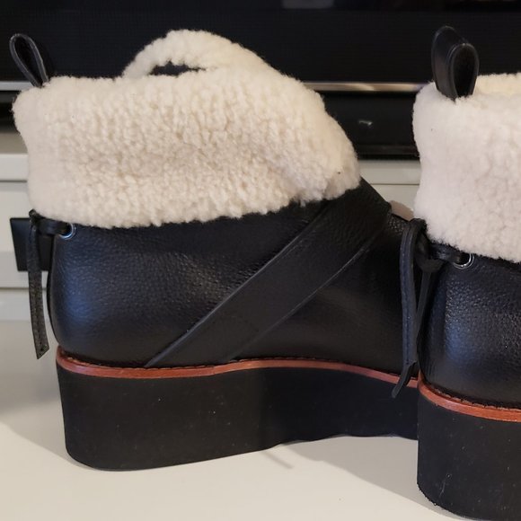 Coach Urban Hiker Shearling POP Black/Natural Ankle Boots: Women's Size 10M - Picture 5 of 13